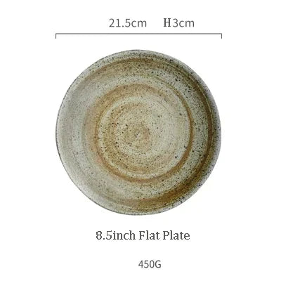 Handmade Japanese Stoneware Dinnerware Set - Artisan Round Plates & Bowls