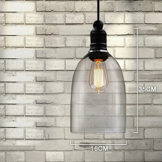 Edison Vintage Glass Pendant Light – Industrial Loft Chandelier