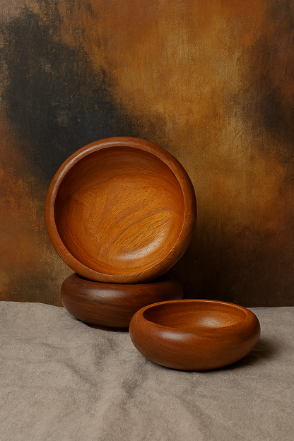 Hand-Turned Wooden Bowl Duo