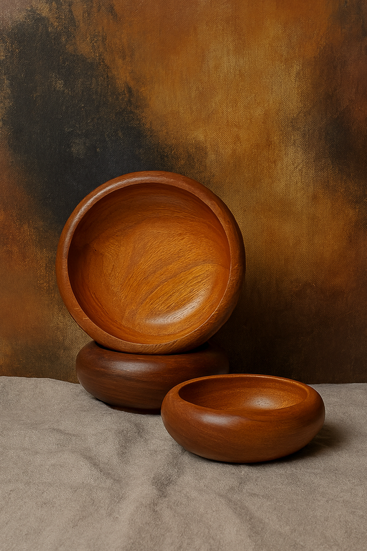 Hand-Turned Wooden Bowl Duo