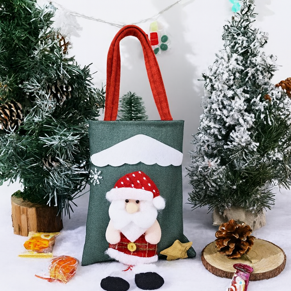 Plush Santa Claus Christmas Gift Bag – Holiday Decor & Wrapping Essential