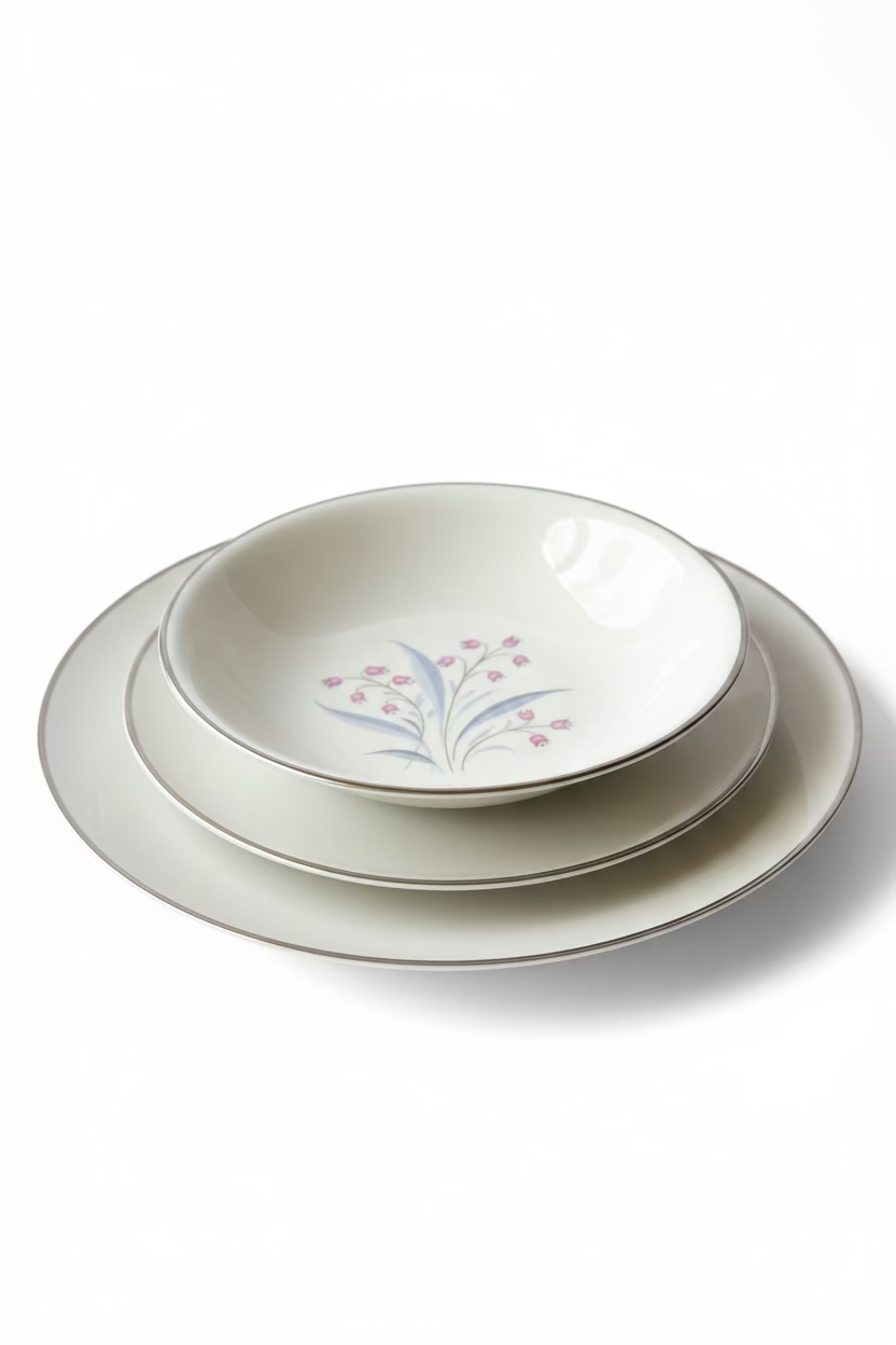 Vintage 1950s Princess China "Flair" 3-Piece Place Settings - Set of 4 (12 Pieces)