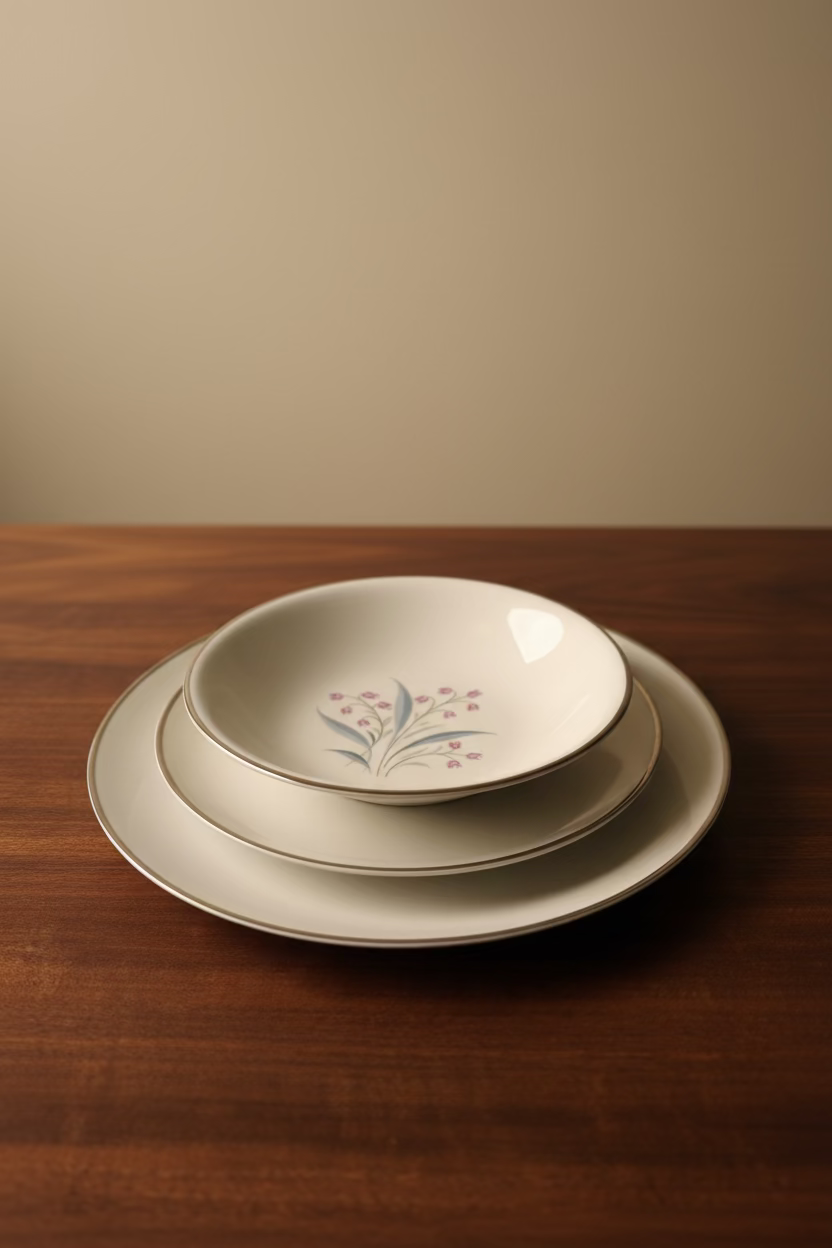 Vintage 1950s Princess China "Flair" 3-Piece Place Settings - Set of 4 (12 Pieces)