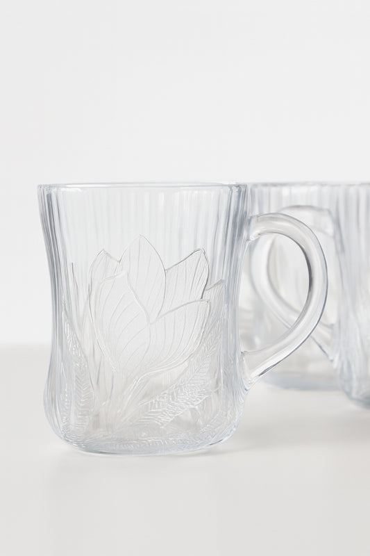 Set of 4 Vintage Arcoroc Crocus Glass Mugs