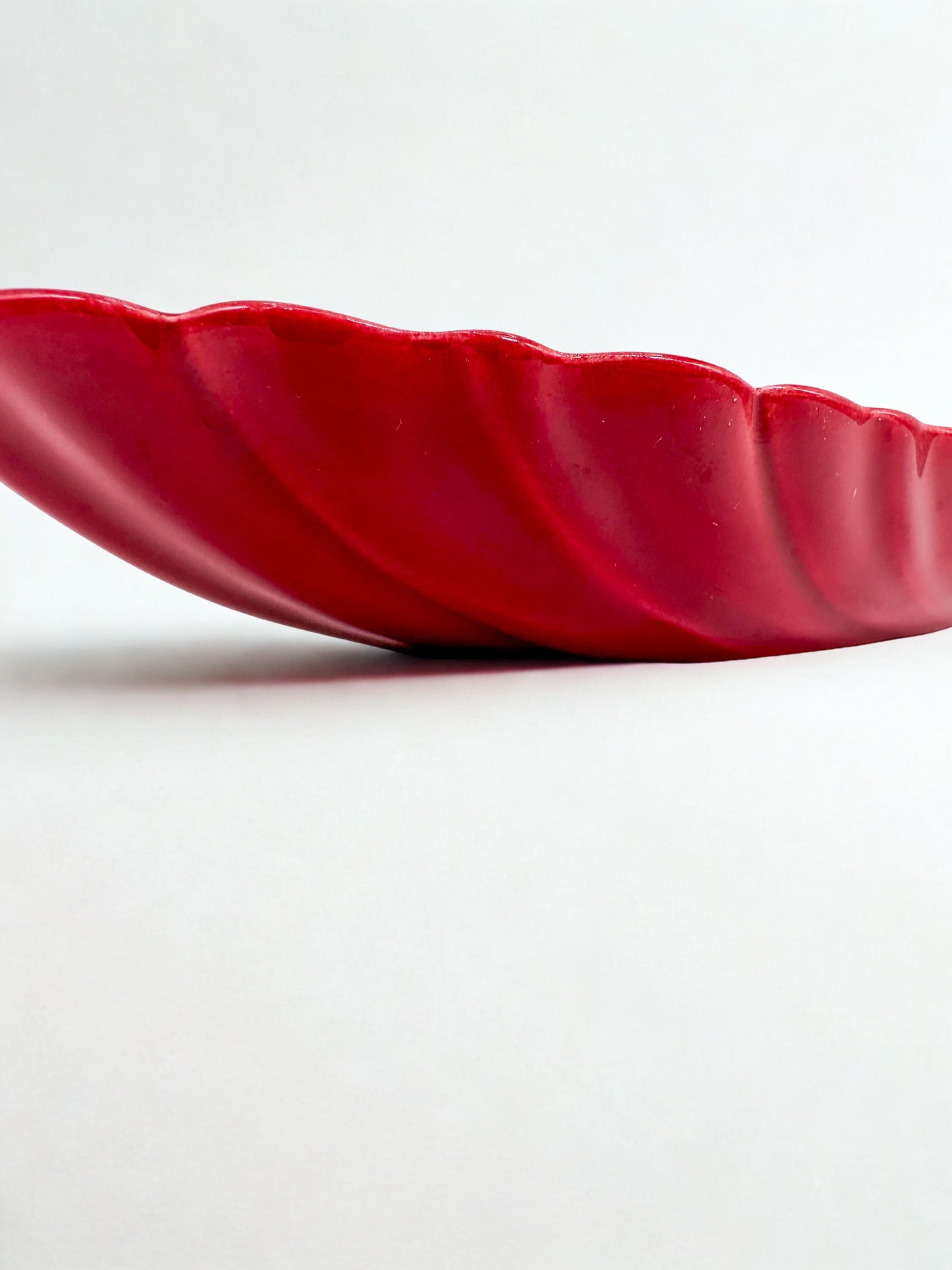 Vintage Red Ceramic Leaf Dish