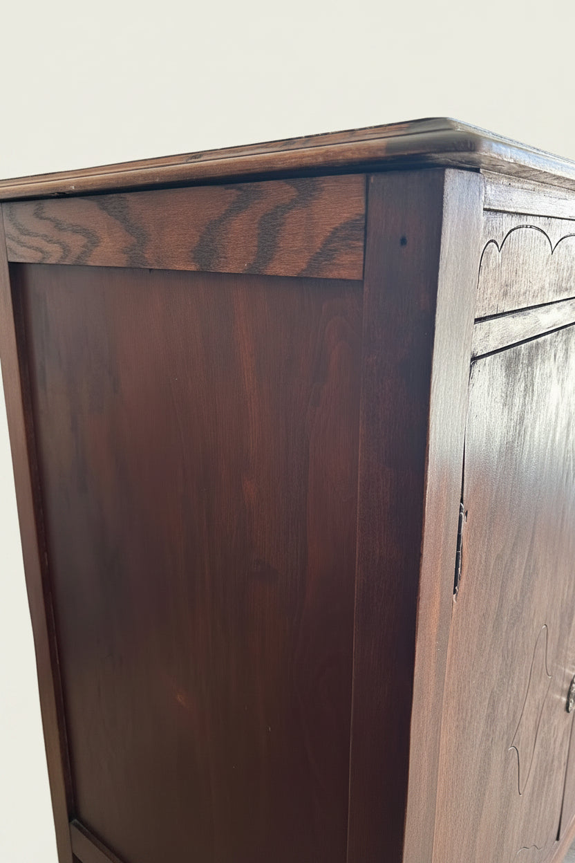 Close-up of a wooden surface with a visible grain pattern