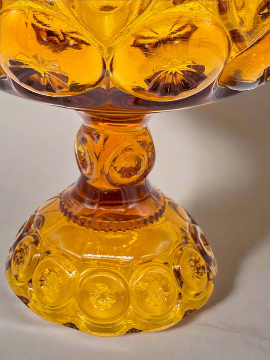 Vintage Indiana Glass Amber Candy Dish