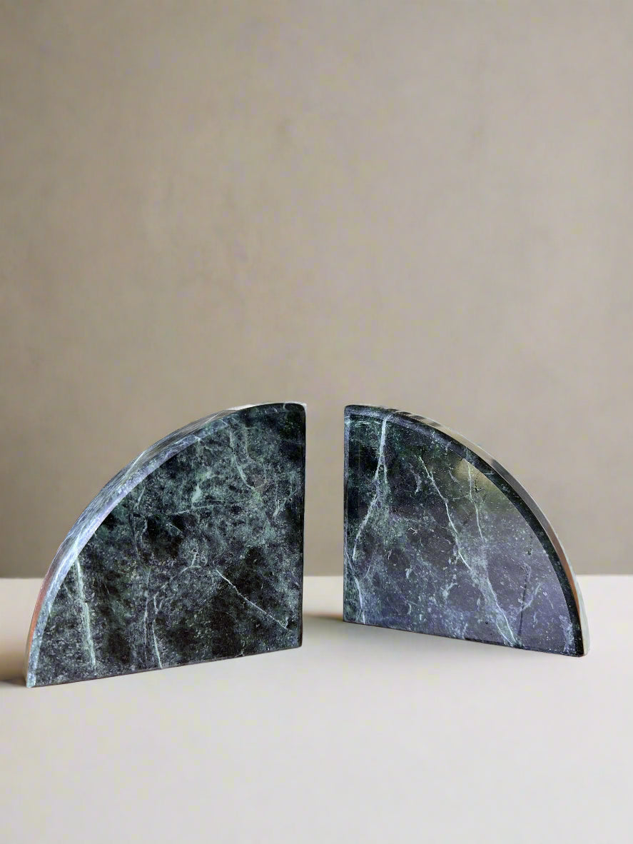 Green Marbled Stone Bookends