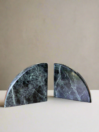 Green Marbled Stone Bookends
