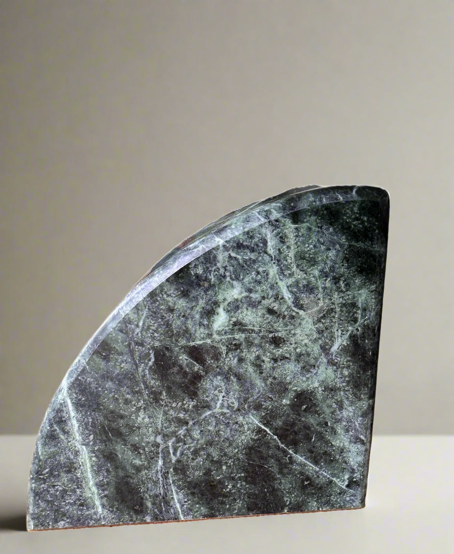 Green Marbled Stone Bookends