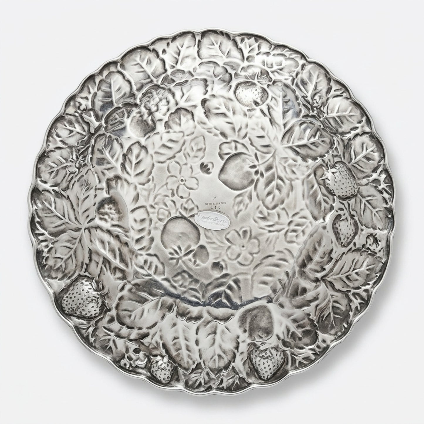 The Reed & Barton No. 115 "Strawberry" Embossed Silver Platter, Circa 1970