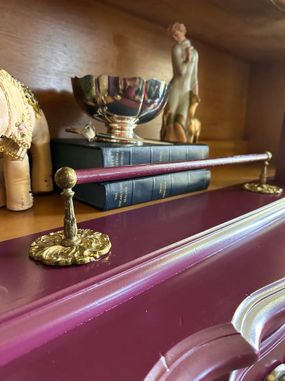 Vintage Magenta Bookcase - Refinished Library Furniture | The Marian Collection