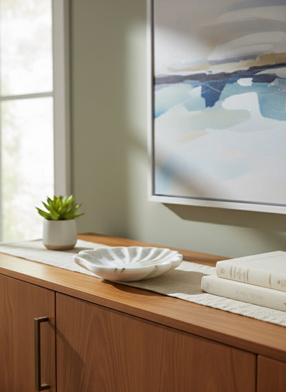 Marble shell coastal dish staged 2