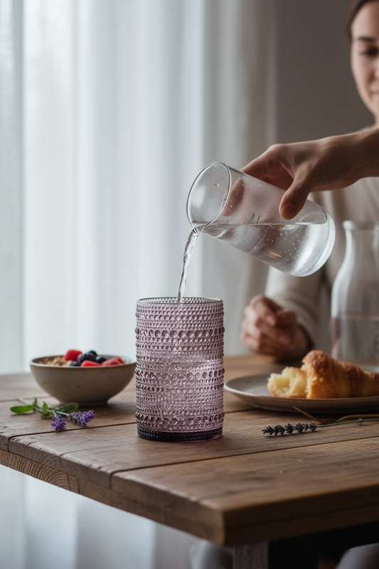 Halo Textured Glass Set – Jewel-Toned Coolers (Set of 4, 15.2 oz)
