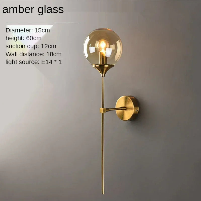 Glass Ball Sconce Wall Light - Modern Vintage Lighting
