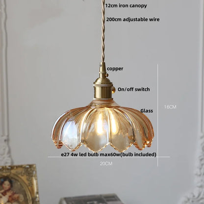 Green Glass LED Pendant Light - Vintage-Inspired Hanging Fixture