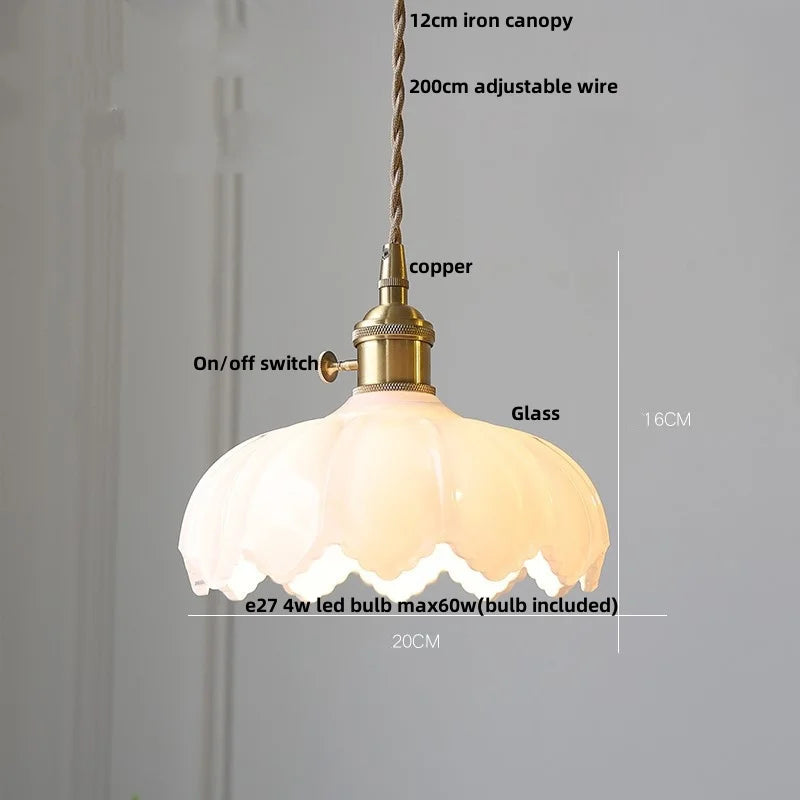 Green Glass LED Pendant Light - Vintage-Inspired Hanging Fixture