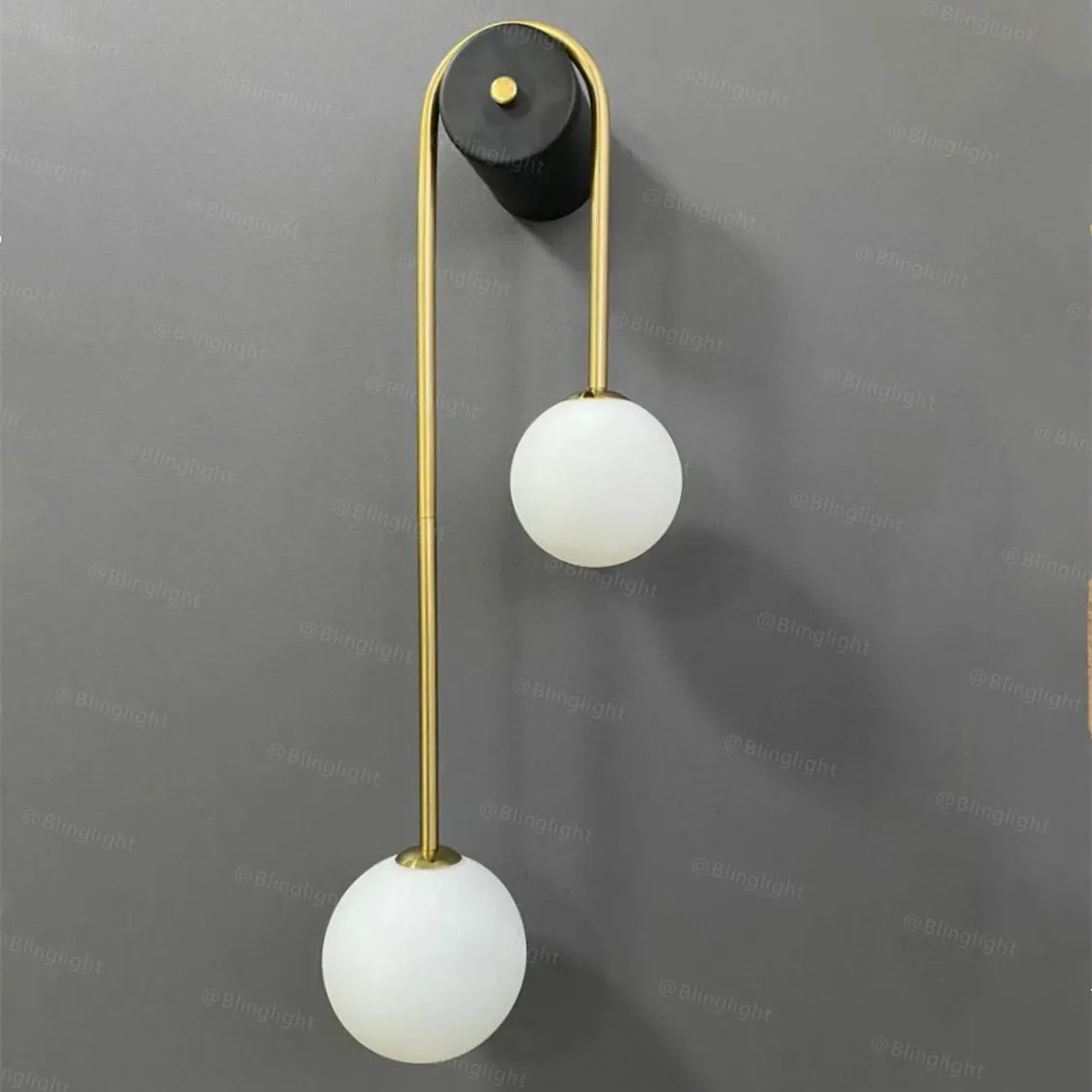 Elegant Modern Wall Lamp with Glass Ball Lampshade - LED Gold Luminaire Ideal for Home Decor, Living Room, Bedroom, and Interior Lighting Sconce with Nordic Flair