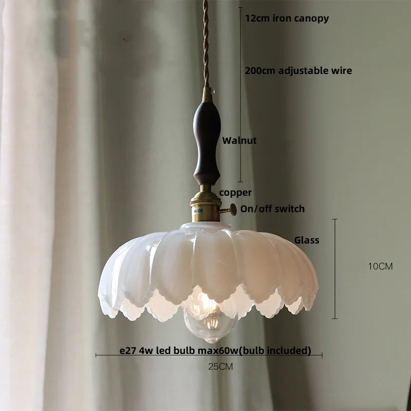 Green Glass LED Pendant Light - Vintage-Inspired Hanging Fixture