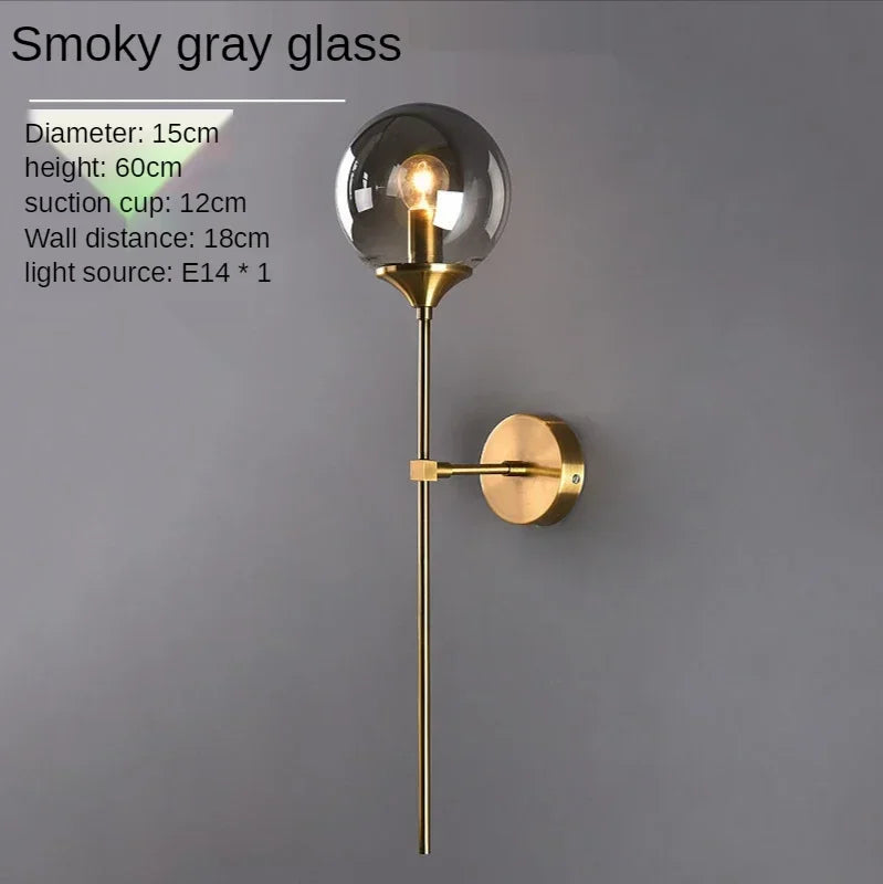 Glass Ball Sconce Wall Light - Modern Vintage Lighting