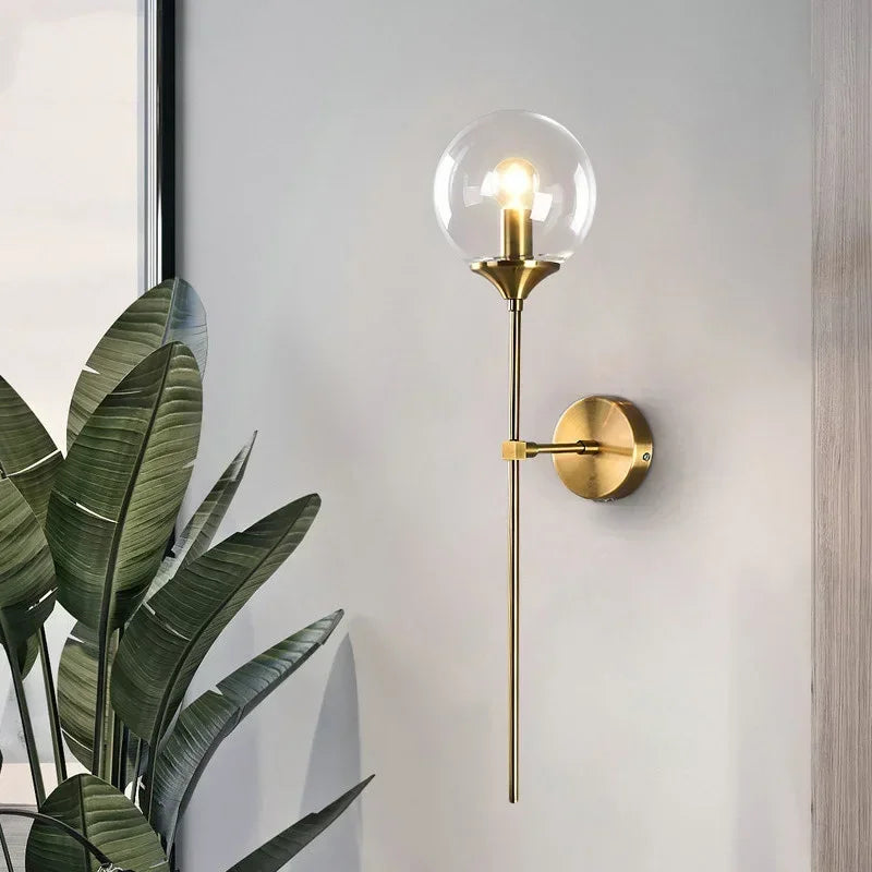 Glass Ball Sconce Wall Light - Modern Vintage Lighting