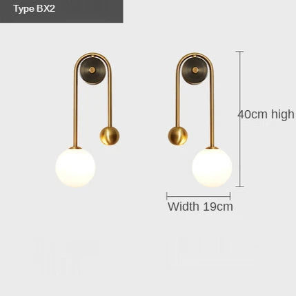 Gold Glass Ball Wall Sconce - Modern Nordic Lighting