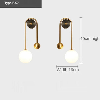 Gold Glass Ball Wall Sconce - Modern Nordic Lighting