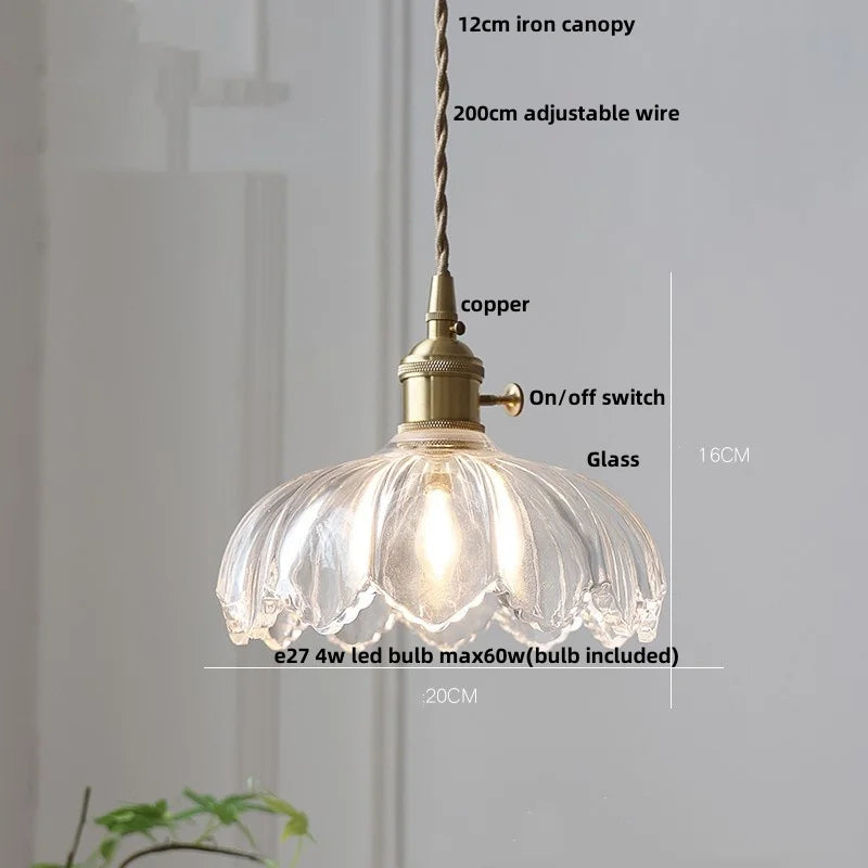 Green Glass LED Pendant Light - Vintage-Inspired Hanging Fixture
