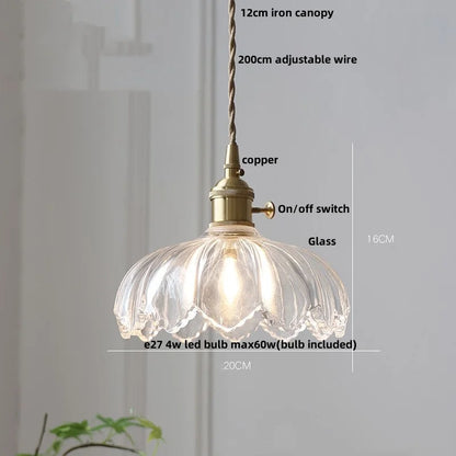Green Glass LED Pendant Light - Vintage-Inspired Hanging Fixture