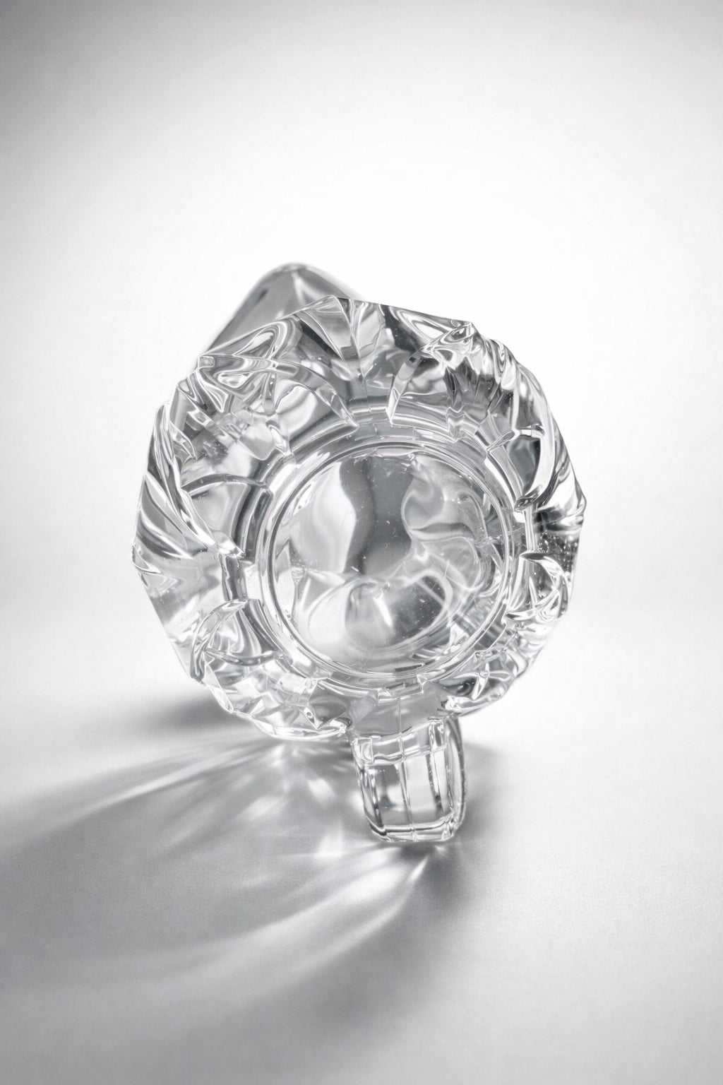 Vintage Cristal d'Arques "Pompano" Glass Pitcher | Pressed Glass Tulip Pattern | Made in France