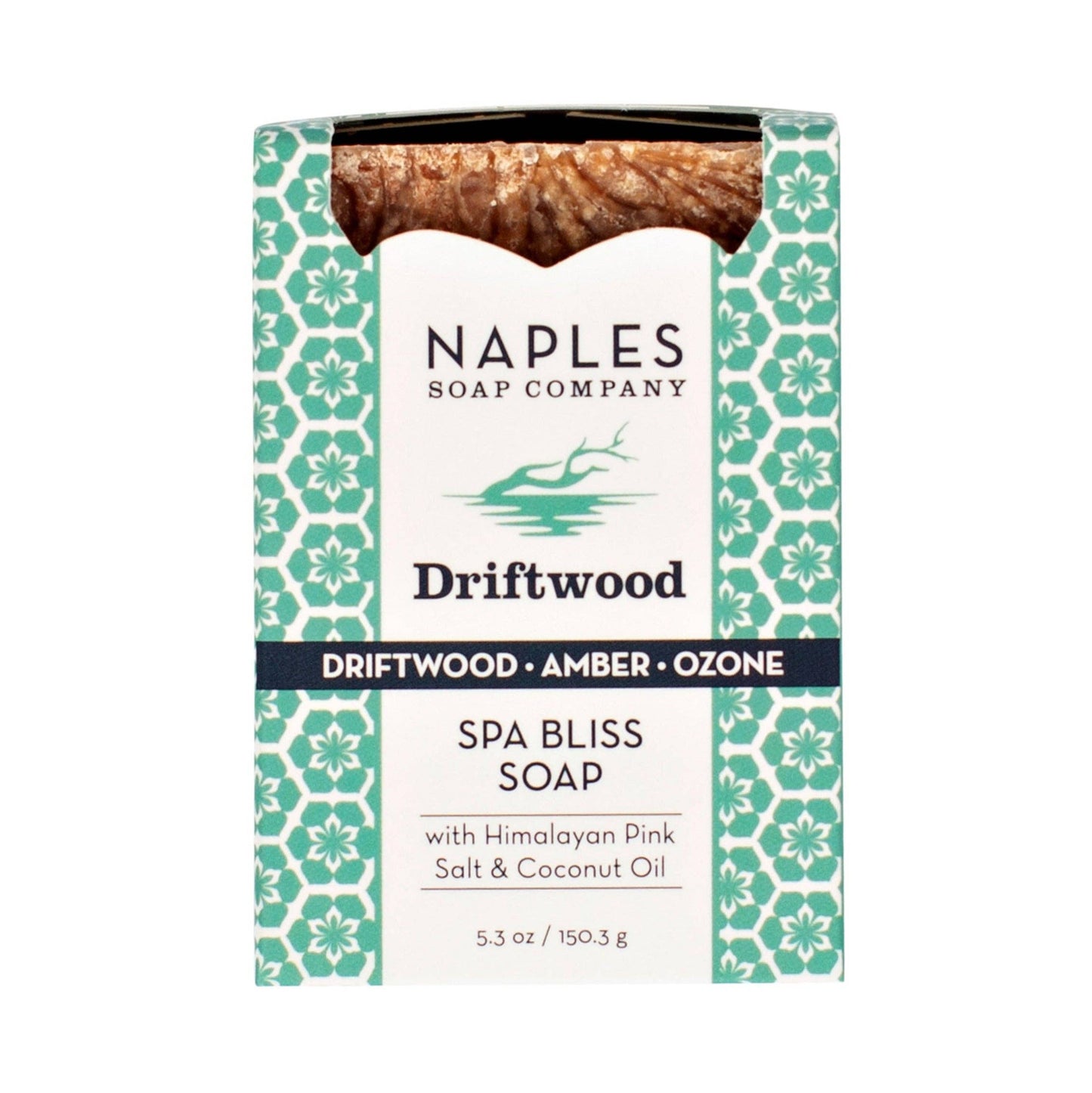 Spa Bliss soap with Driftwood scent, Himalayan pink salt, coconut oil, 5.3 oz by Naples Soap Company