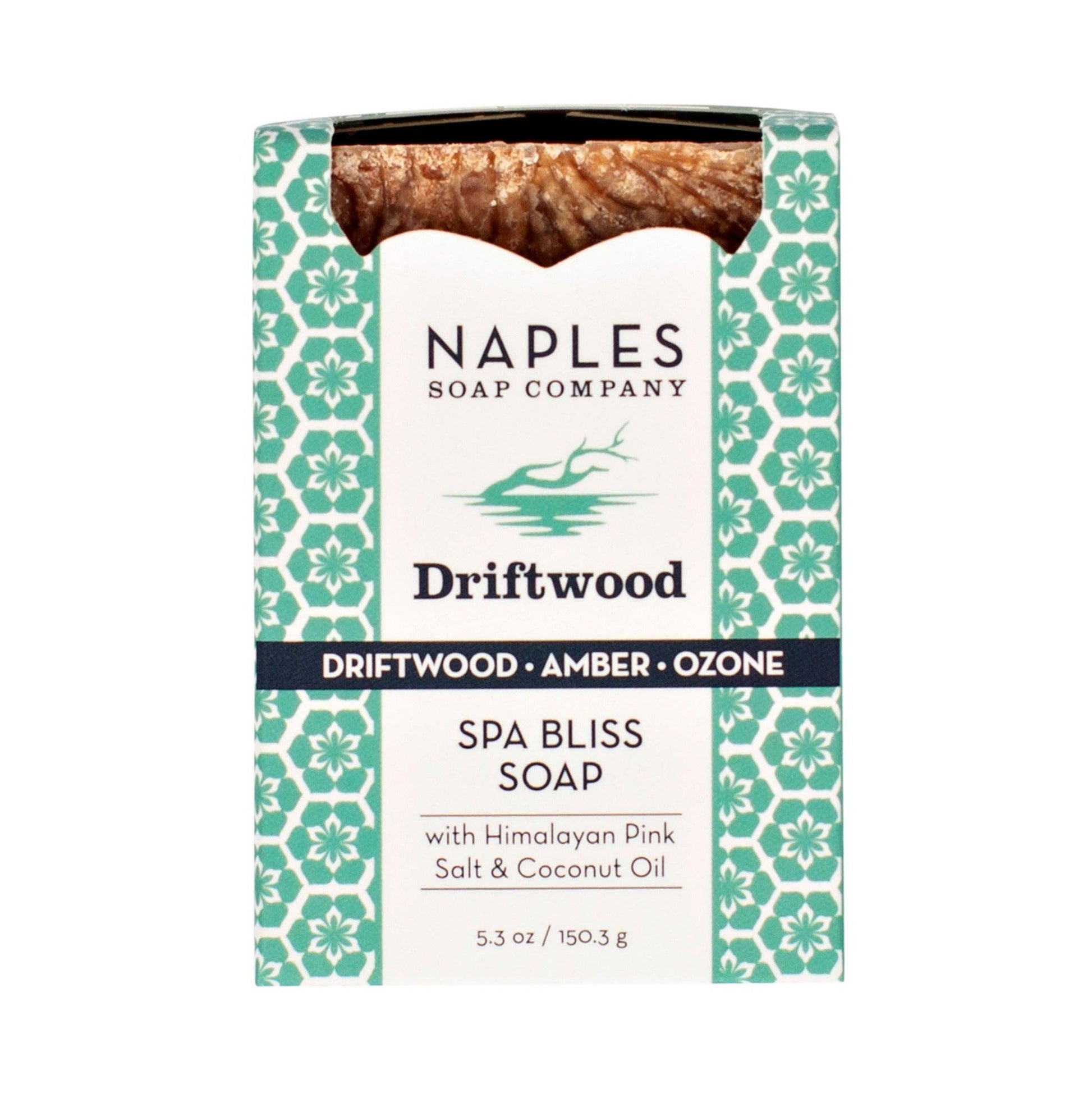 Spa Bliss soap with Driftwood scent, Himalayan pink salt, coconut oil, 5.3 oz by Naples Soap Company
