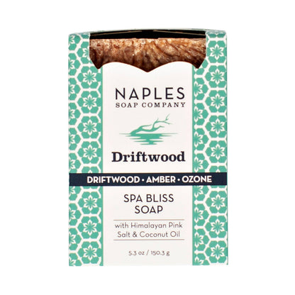 Spa Bliss soap with Driftwood scent, Himalayan pink salt, coconut oil, 5.3 oz by Naples Soap Company