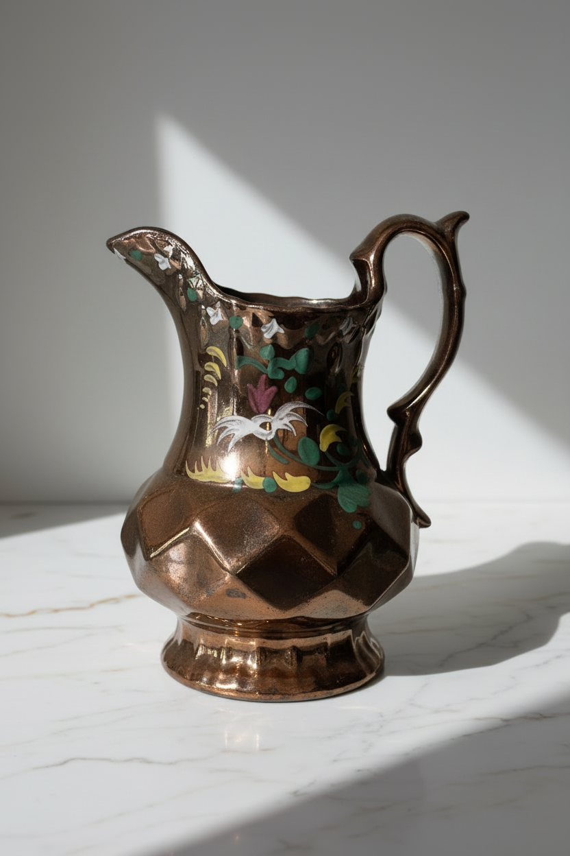 Copper Lustre Pitcher — 3/4