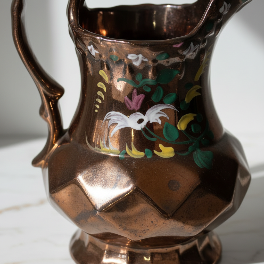 Copper Lustre Pitcher — Detail
