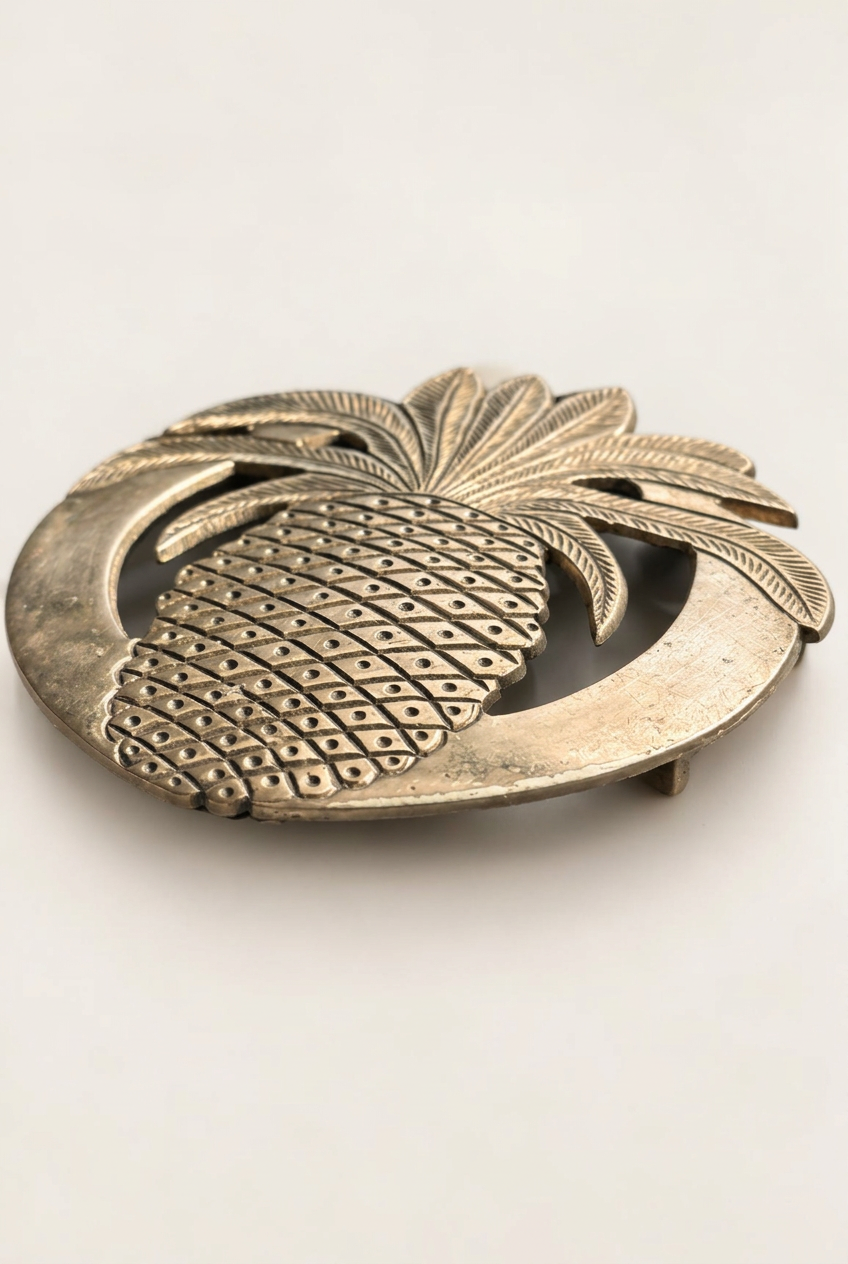Corrected angled brass trivet photo