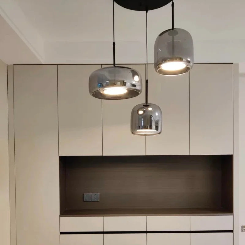 Moroccan Amber Glass Pendant Light - Modern Nordic Boho Lighting