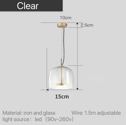 Moroccan Amber Glass Pendant Light - Modern Nordic Boho Lighting