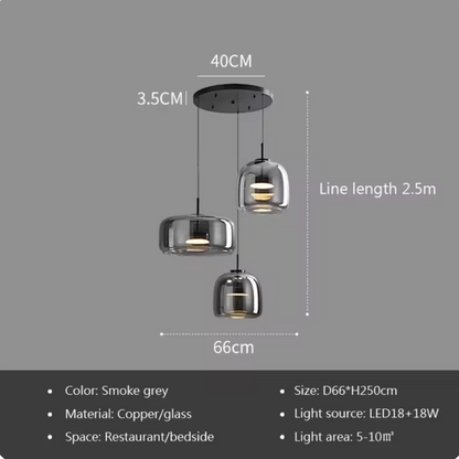 Moroccan Amber Glass Pendant Light - Modern Nordic Boho Lighting