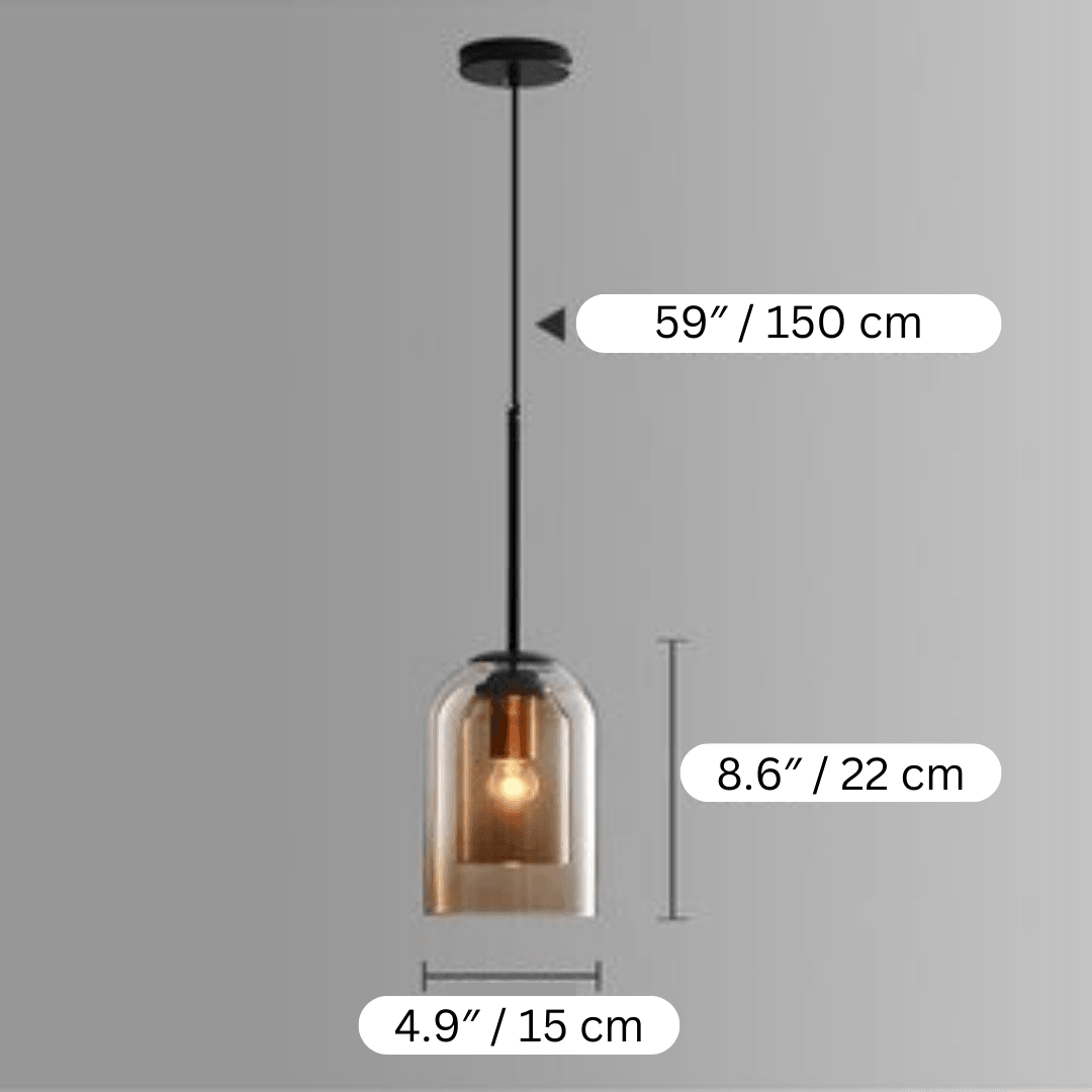 Nordic Glass Pendant Light - Amber Vintage Lighting | The Marian Collection
