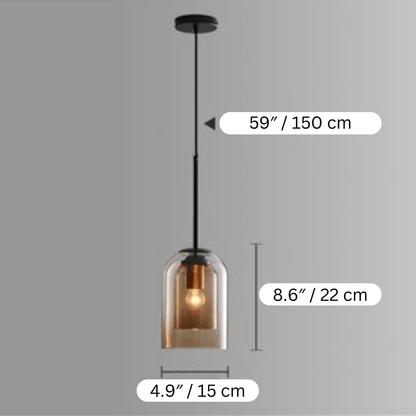 Nordic Glass Pendant Light - Amber Vintage Lighting | The Marian Collection
