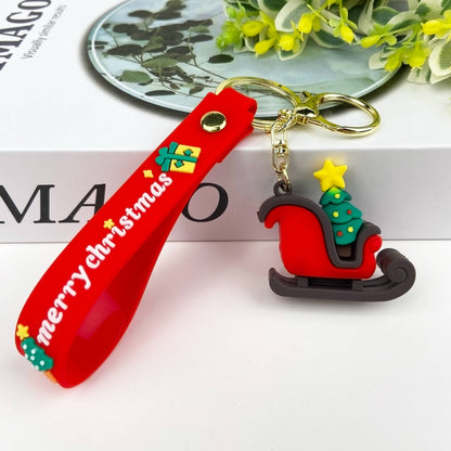 Christmas Keychain Set - Santa & Snowman PVC Charms | Holiday Gift