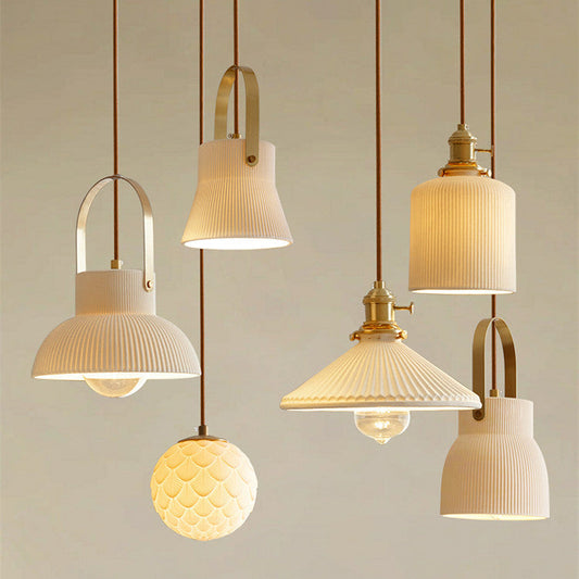 Japanese Porcelain Pendant Light – Nordic Minimalist Chandelier