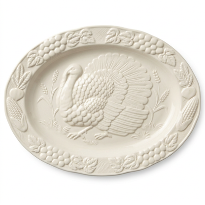 Full front view of turkey platter