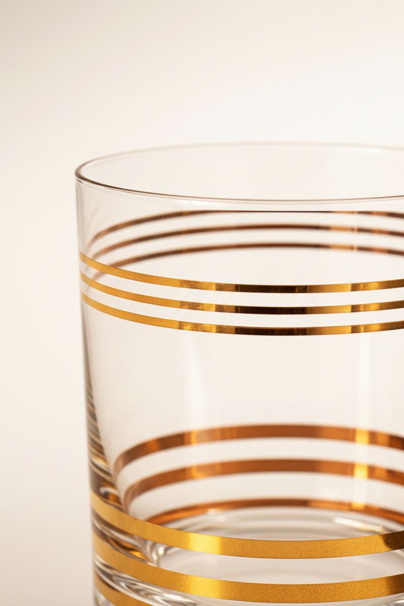 Gold Banded Rocks Glass — Band Detail