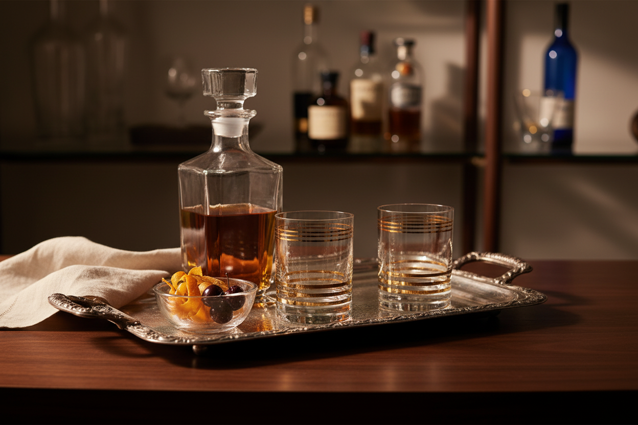 Gold Banded Rocks Glasses — Home Bar