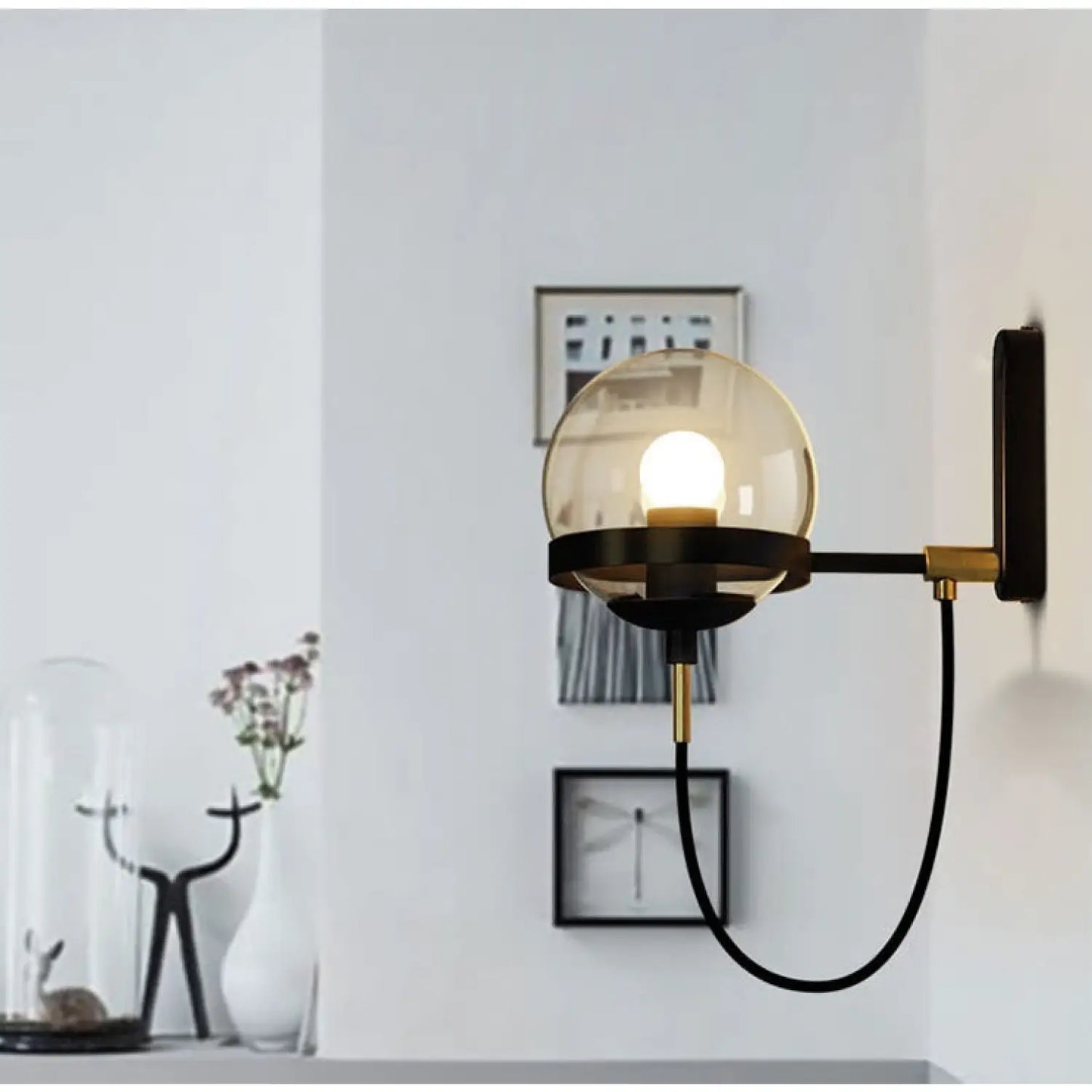 Nordic Glass Wall Sconce – Modern Retro Lighting with Warm Ambiance