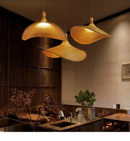 Rattan Pendant Light - Dimmable Bamboo Shade | The Marian Collection
