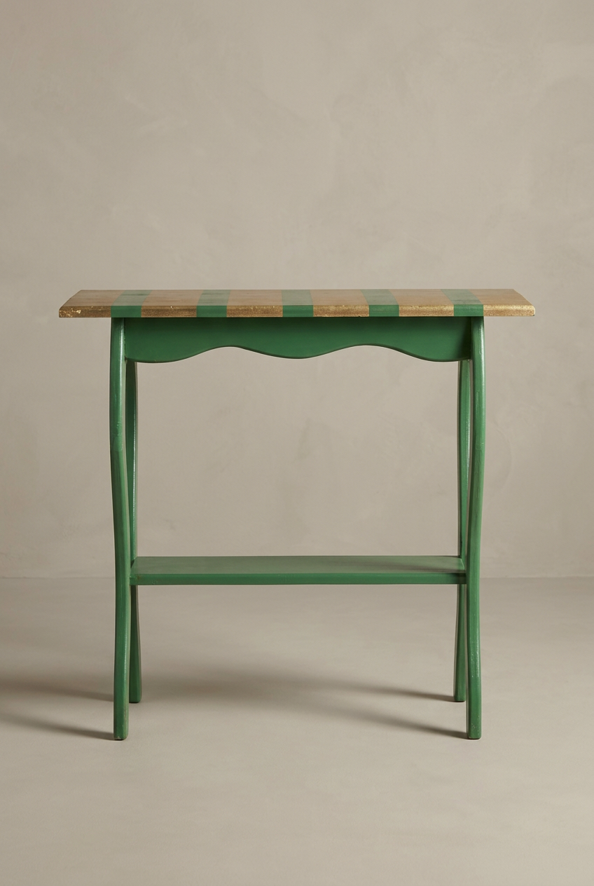 Straight-on console table studio view