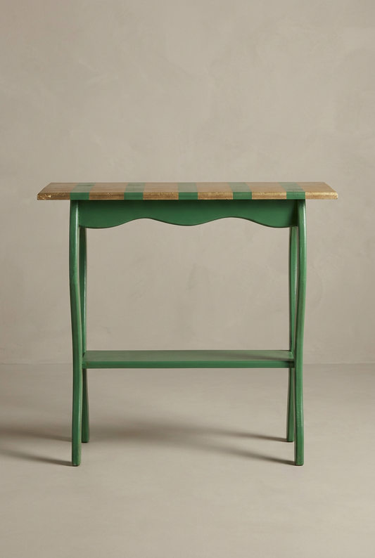 Straight-on console table studio view